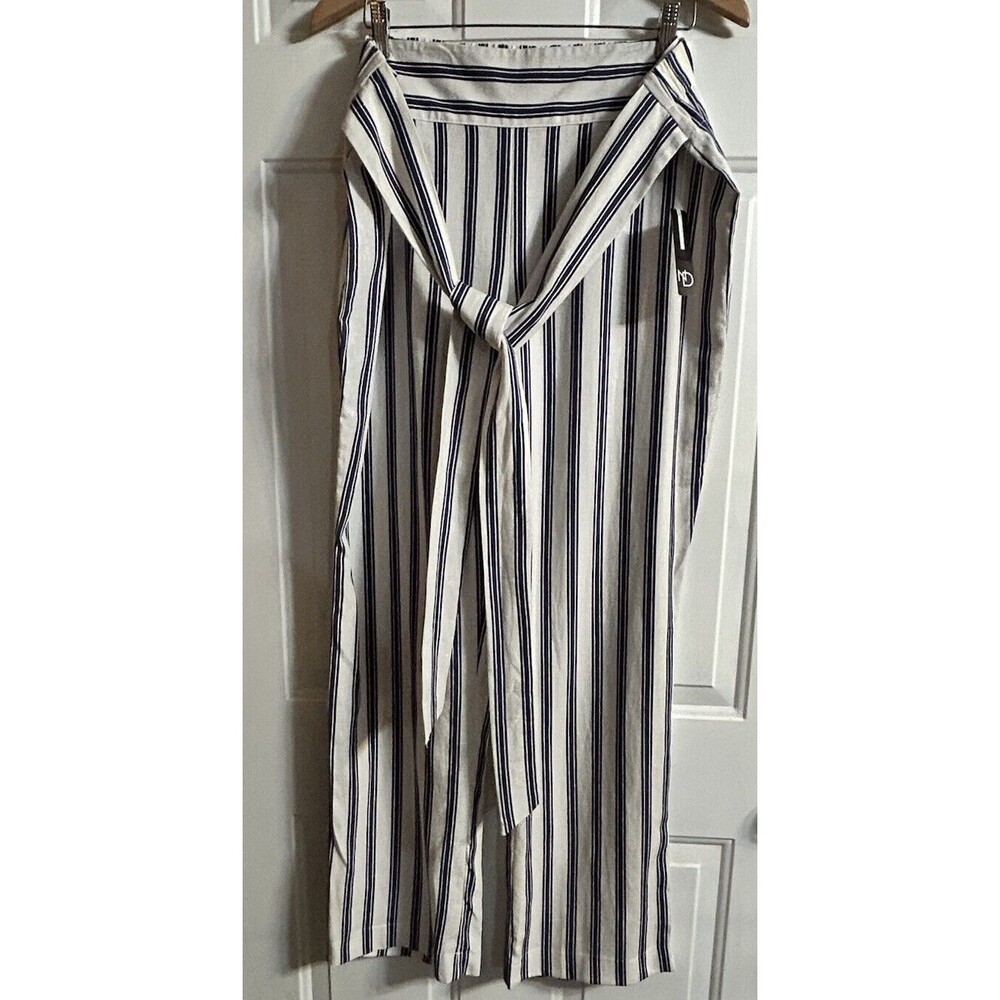 New Directions Linen Blend Wide Leg Women’s Pants XL Attached Belt Tie NWT ￼